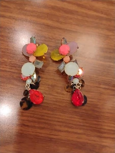 J Crew gemischte Charm bunte Kristall Schildkröte Perlen AB Statement Ohrringe - Bild 1 von 4