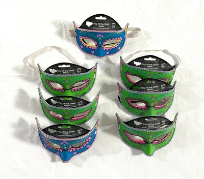Adult Day of The Dead Masks, Set of 7 - Image 1 of 2