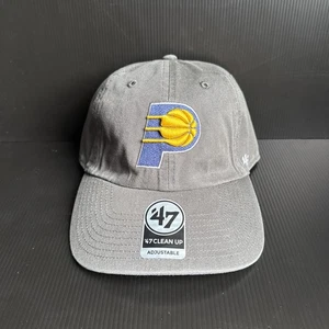 Cappello Berretto Regolabile Nuovo con etichette '47 Marca Indiana Pacers Grigio Clean Up Strapback OSFM - Foto 1 di 7