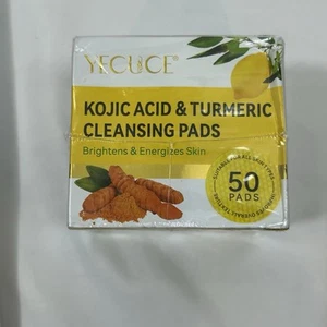 50 PCS Turmeric Cleansing Pads Kojic Acid and Turmeric Cleansing Pads for Face - Picture 1 of 6