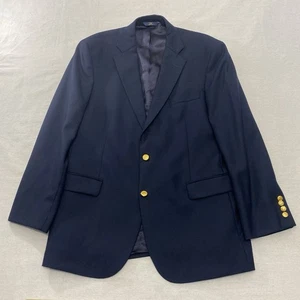 Brooks Brothers 346 Men's 44R Wool/Cashmere Blend Navy Gold Button Blazer Jacket - Bild 1 von 16