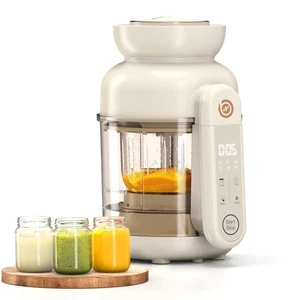 Fabricante automático de alimentos para bebés, molino de alimentos para bebés de vidrio, licuadora y vaporizador para bebés y puré... - Imagen 1 de 7