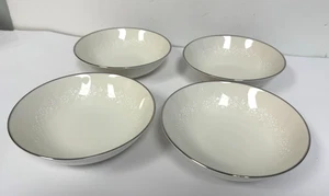 x4 Lot NORITAKE MONTBLANC Soup Cereal Plates Bowls 6" Platinum Trim  NM/M #7527 - Picture 1 of 9