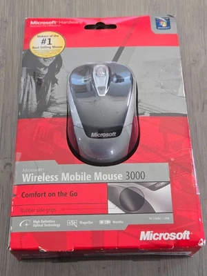 Microsoft Wireless Mobile Mouse 3000 Model 1359 1051 PC Windows & Mac Black Gray - Image 1 of 4