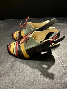 John Fluevog Blind Faith Pump Heel Women's Size UK 4.5 Multicolour Leather - Picture 1 of 12