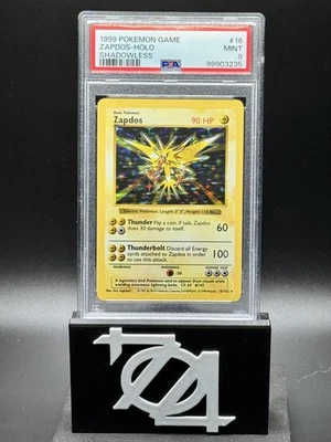 PSA 9 Mint Zapdos 016/102 Base Set (Shadowless) Holo - Image 1 of 2
