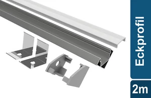 Led Alu Profil 2 m E45 Set Strip / Streifen 12 mm breit | Abdeckung mattiert - Bild 1 von 8