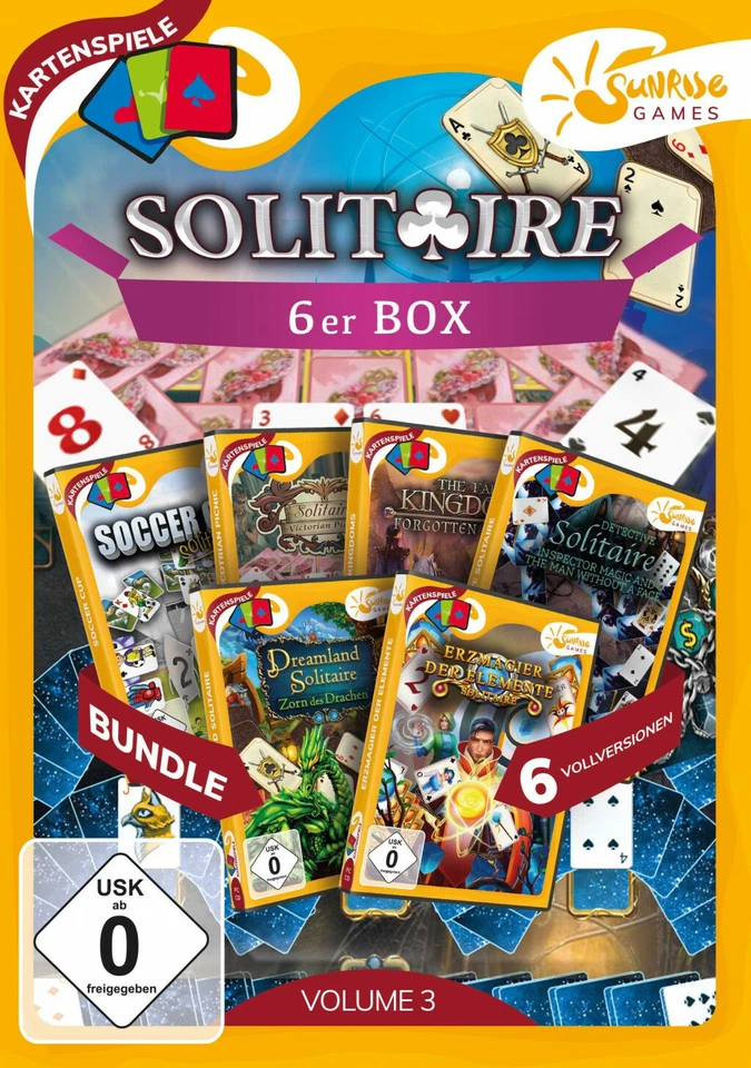 Solitaire 6er Box Vol. 3 Sunrise Games PC Spiel Kartenspiele Neu & OVP - Bild 1 von 1