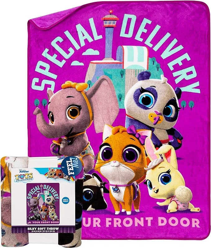 Disney T.O.T.S. "Special Delivery" Throw Blanket Silk Touch 46" "