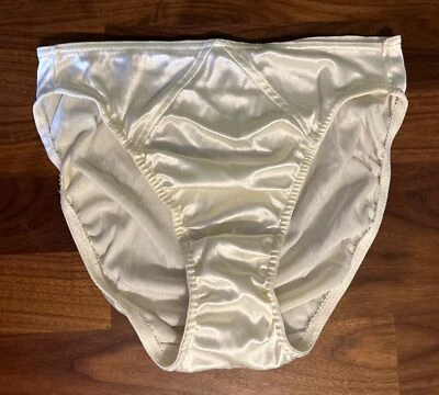 Vtg Victoria Secret Panties Second Skin Satin White Glossy Shiny Small Wet Look - Image 1 of 4