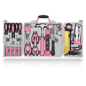 71pc Pink Home & Office DIY Tool Kit Set with Carry Case - Picture 1 of 5