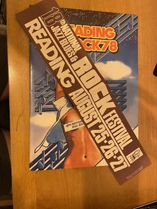 Reading Rock Programme And Window Sticker Banner 1979 - Imagen 1 de 3
