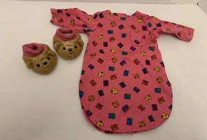 AUTHENTIC AMERICAN GIRL OF TODAY PC 1998 SNOOZE SHIRT & AG BEAR SLIPPERS - Picture 1 of 4