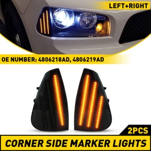 Black Corner Lights Fits 2006-2010 Dodge Charger Signal Pair Replacement Lamps K - Picture 1 of 13