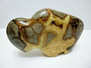 Geode, SEPTARIAN Carved Polished Bison** 6"X4" - Picture 1 of 4