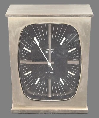 Pendule à poser Uti Swiza design Quartz SWISS acier métal - Dim : 10.5x5x13.5cm - Photo 1/4