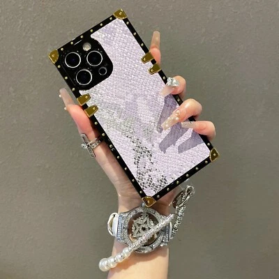 For Various Phone Fashion Snake Pattern Case +Chain Shockproof Cover Women Girls - Image 1 of 4