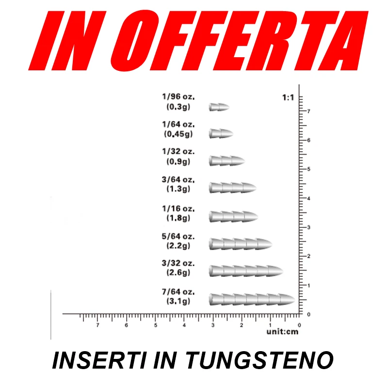 TUNGSTEN PAGODA I  NAIL SINKERS INSERT  PIOMBI INSERTI WACKY RIG TUNGSTENO  - Immagine 1 di 1
