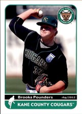2012 Kane County Cougars Grandstand #25 Brooks Pounders Riverside California CA