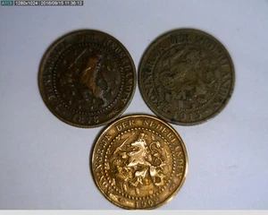 1878 1913 1902 Netherlands 1 cent (57s180 ) - Picture 1 of 2
