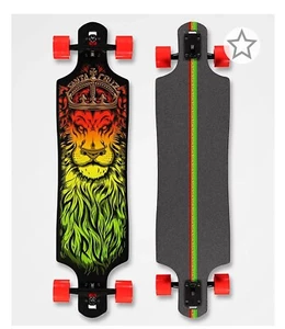 Santa Cruz Lion God Rasta Drop Thru Cruzer Freeride Longboard Deck Complete 40" - Picture 1 of 3