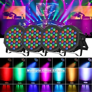 4PCS 36LED Wireless Rechargeable Par Light RGB DJ Stage Light Built in Battery - Picture 1 of 12