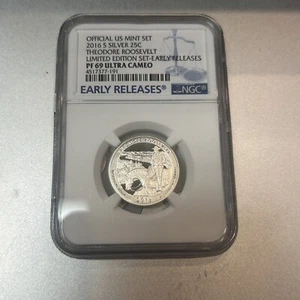 2016-S Quarter Silver Theodore Roosevelt Limited Edition Set PF69 NGC - Picture 1 of 3