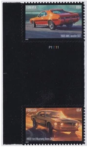 US 5719 5715 Pony Cars F horz gutter plate pair MNH 2022 - Picture 1 of 1