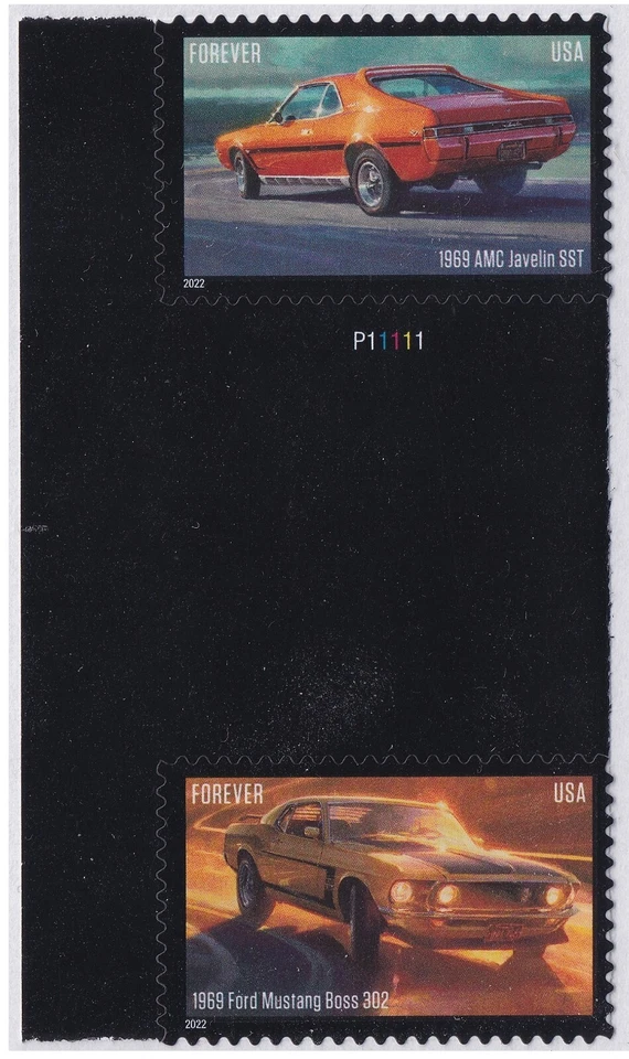 US 5719 5715 Pony Cars F horz gutter plate pair MNH 2022 - Image 1 of 1