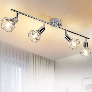 Track Lighting 4 Light Modern Spot Light Flush Mount Ceiling Light Adjustable - Picture 1 of 8