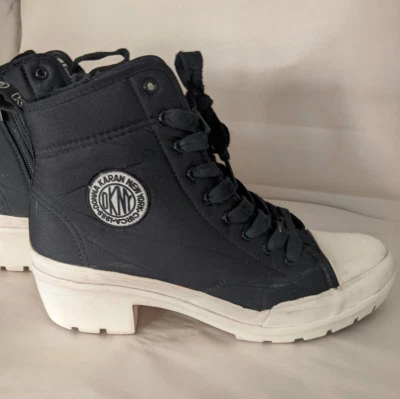 Ankle Pandie Lug Booties DKNY Women  Black & White Size 10 M - Image 1 of 4