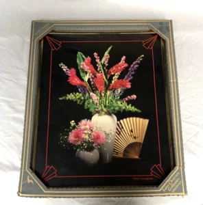 Vintage 80's Peter Langone Asian Floral Arrangement Poster Framed Print - New!! - Picture 1 of 3