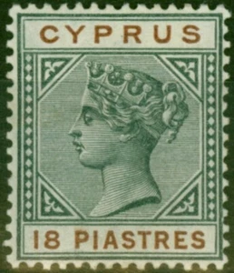 Cyprus 1894 18pi Greyish Slate & Brown SG48 Fine MM - Picture 1 of 1