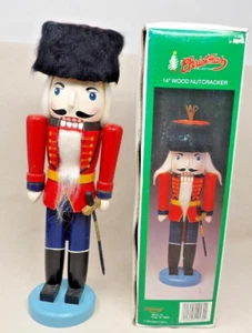Vintage 1993 Michaels Store Christmas Collection 14" Wood Nutcracker w/Box - Picture 1 of 6