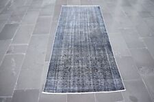Turkish vintage rug, Overdyed handmade rug, Area rug, Wool rug 3 x 6.9 ft TV4703