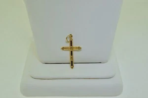 14K Yellow Gold Religious Cross Charm - Picture 1 of 3