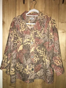 Analogy Womens Multicolor Embroidery Jacket Size 3X New - Picture 1 of 2