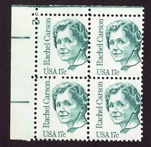 Scott #1857 Rachel Carson Plate Block of 4 Stamps - MNH P#2 UL - Picture 1 of 2