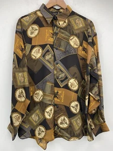 Vintage Monzini size Medium Men’s Multicolor Long Sleeve Button Up Shirt - Picture 1 of 8