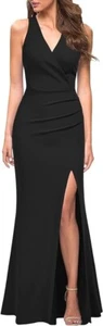 Grande WOOSEA Mujeres Sin Mangas Cuello en V Bodycon Sirena Dividido Noche Cóctel Largo - Imagen 1 de 3