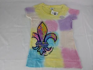 New Orleans Tie On Dye And Lily Flowers Graphic Design T-shirts  - Picture 1 of 11