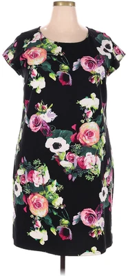 Merona Size XXL Casual Womens Floral Black Dress - Image 1 of 4