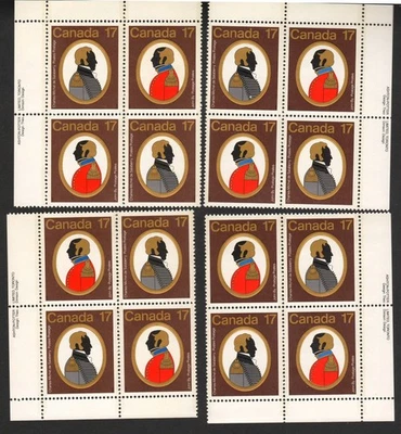 Canada #820a Matched Set of 4 Inscription Corner Blocks-Canadian Colonels OG MNH - Image 1 of 2