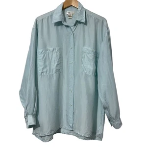 Bogari Men Vintage Silk Shirt Size L Button Up Lightweight Corporate Office Gift - Picture 1 of 5