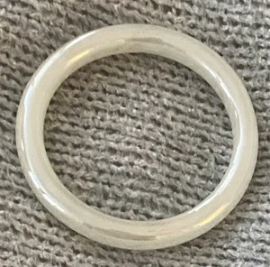 *Wunderschön* Vintage Silber Weiß Glas Armreif Armband 3,5" - Bild 1 von 3