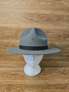 Stratton 4 Point Style Gray Trooper Felt Hat Size 7 5/8 Read - Picture 1 of 14