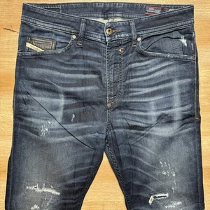 Diesel Denim Sweatpants Men 32 Blue Spender Skinny Jogger Thrash Dark Wash 0662K - Picture 1 of 13