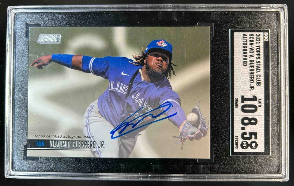 2021 Stadium Club Vladimir Guerrero Jr. Auto #SCBA-VG Blue Jays SGC 8.5 10 - Image 1 of 2