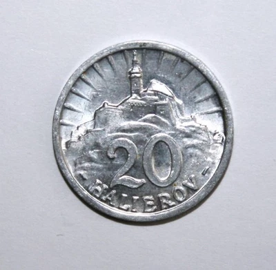S10 - Slovakia 20 Halierov 1942 Choice Uncirculated Aluminum Coin - Nitra Castle - Image 1 of 2
