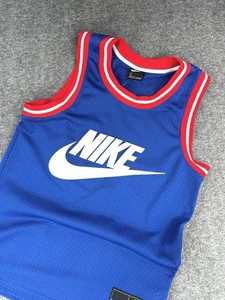 Nike Sportswear Basketball Jersey Mens Small Blue Red Embroidered Logo - Picture 1 of 9